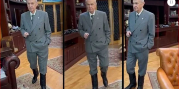 Sosyal medyada alay konusu oldu: Bahçeli makam odasında çizmeyle tur attı