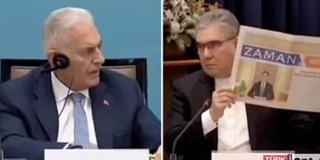 Budapeşte’de, AKP eski Başbakanı Binali Yıldırım’a ‘ZAMAN Türkmenistan Gazetesi’ sürprizi: Dondu kaldı