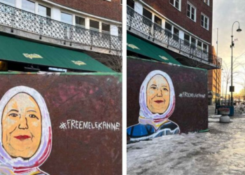 Cezaevindeki Melek Anne’nin, resimleri Oslo sokaklarında