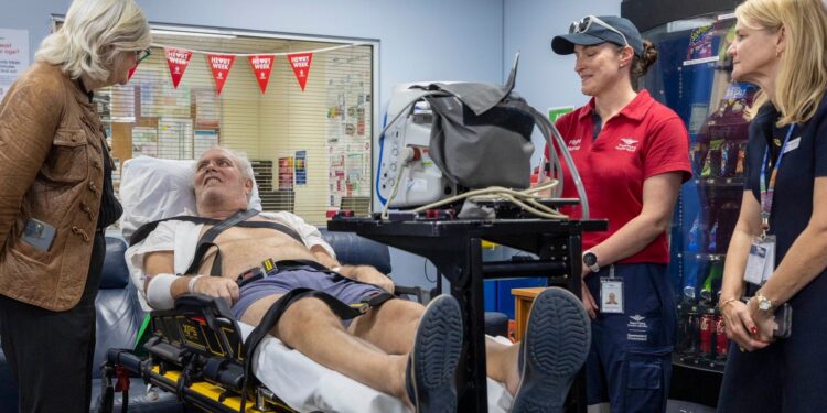 The Governor-General of the Commonwealth of Australia, Her Excellency the Honourable Ms Sam Mostyn AC, visits the Royal Flying Doctor Service Queensland, Brisbane Base, at Brisbane Airport in Brisbane, QLD.